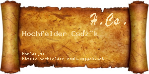 Hochfelder Csák névjegykártya